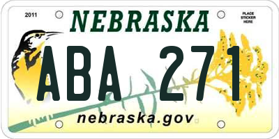 NE license plate ABA271