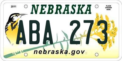 NE license plate ABA273