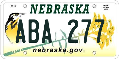 NE license plate ABA277