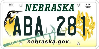 NE license plate ABA281