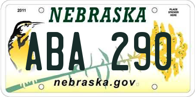 NE license plate ABA290