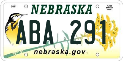 NE license plate ABA291