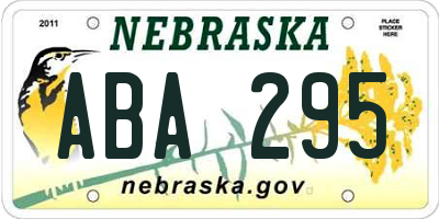 NE license plate ABA295