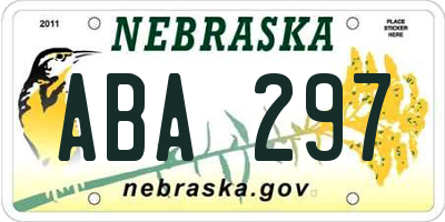 NE license plate ABA297