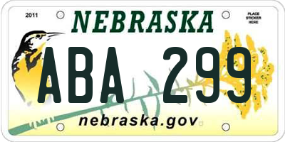 NE license plate ABA299