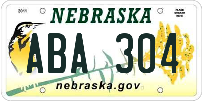 NE license plate ABA304
