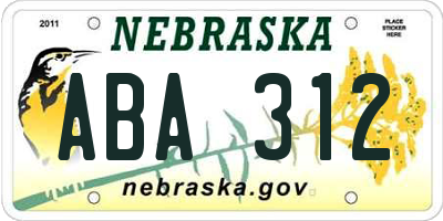 NE license plate ABA312