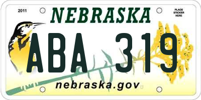 NE license plate ABA319