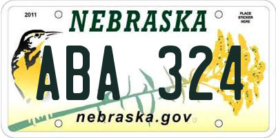 NE license plate ABA324