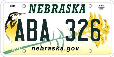 NE license plate ABA326