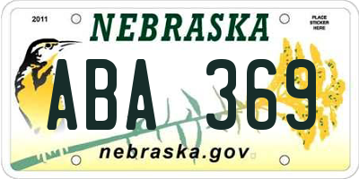 NE license plate ABA369