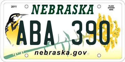 NE license plate ABA390