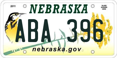 NE license plate ABA396