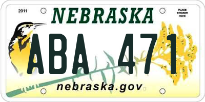 NE license plate ABA471