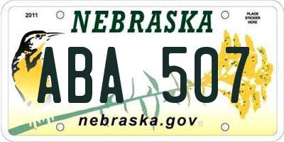 NE license plate ABA507