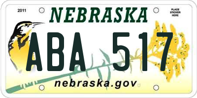 NE license plate ABA517