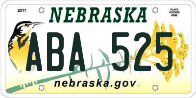 NE license plate ABA525