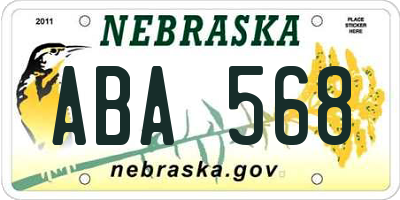 NE license plate ABA568