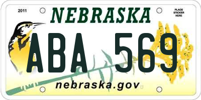 NE license plate ABA569