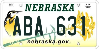 NE license plate ABA631