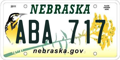 NE license plate ABA717