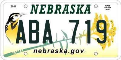 NE license plate ABA719