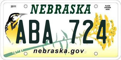 NE license plate ABA724