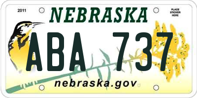 NE license plate ABA737