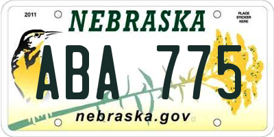 NE license plate ABA775