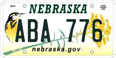 NE license plate ABA776