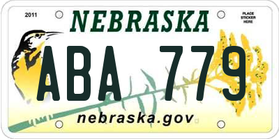 NE license plate ABA779