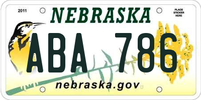 NE license plate ABA786