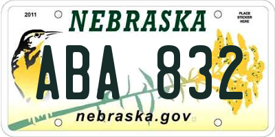 NE license plate ABA832