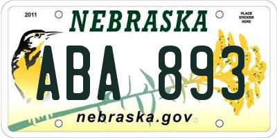 NE license plate ABA893