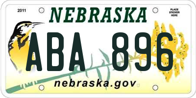 NE license plate ABA896