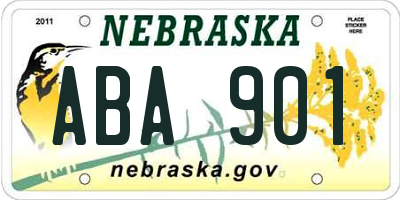 NE license plate ABA901