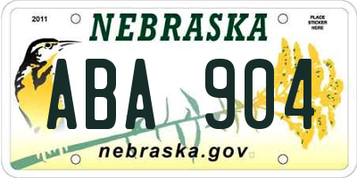 NE license plate ABA904