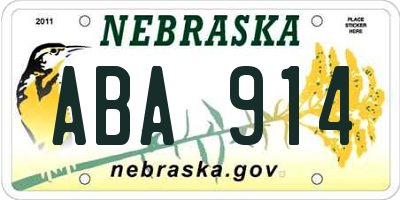 NE license plate ABA914