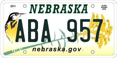 NE license plate ABA957