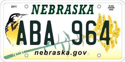 NE license plate ABA964