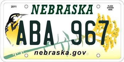 NE license plate ABA967