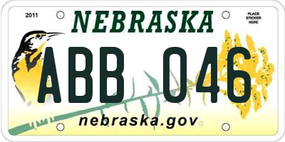 NE license plate ABB046