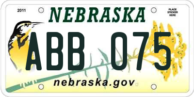 NE license plate ABB075