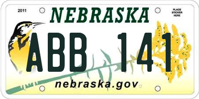 NE license plate ABB141