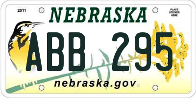 NE license plate ABB295