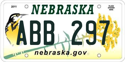 NE license plate ABB297