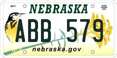 NE license plate ABB579