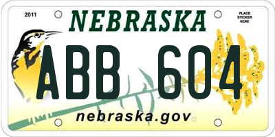 NE license plate ABB604