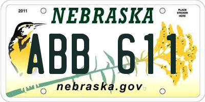 NE license plate ABB611