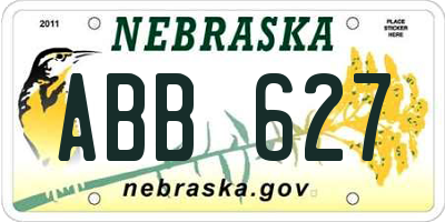 NE license plate ABB627